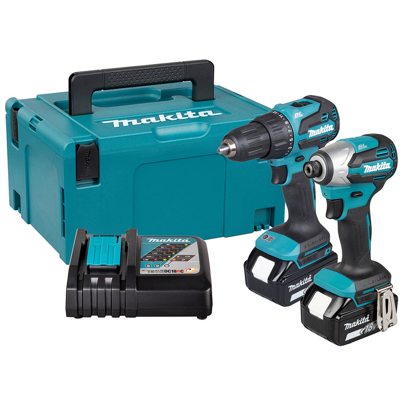 Bộ sản phẩm máy khoan búa và máy vặn vít Makita DLX2580X1 dùng Pin 18V LXT