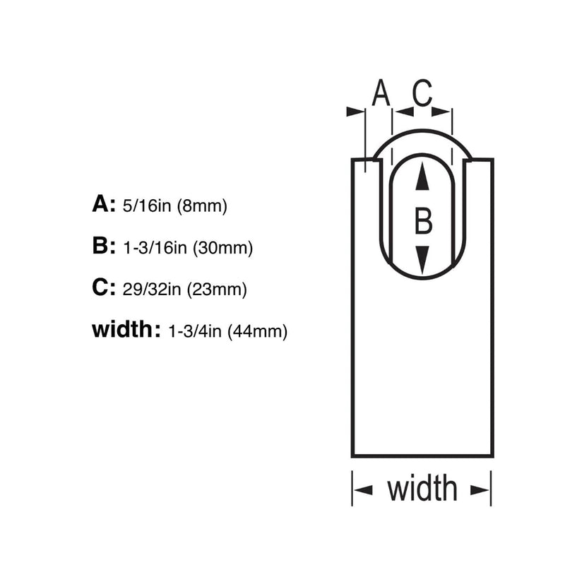 Ổ khóa treo Master Lock 7045WO cao cấp, thân khóa bằng thép nguyên khối mạ chrome 44m