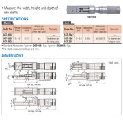 Panme Mitutoyo Series 147 - Thước đo viền lon, đo chiều rộng, cao, sâu mối nối lon.