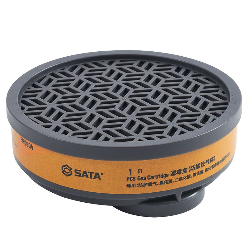 Phin lọc khí Axit đơn E1 SATA FH0604 lọc khí độc hại, than hoạt tính gáo dừa, cho mặt nạ SATA FH0601, FH0511.