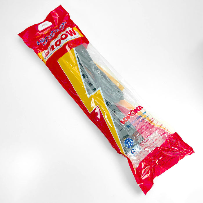 Ổ cắm nối dài, có lõi sứ chống cháy, công suất 2200W 5 cổng đa năng, có công tắc nguồn, có CB reset (màu đen) SOPOKA 5T