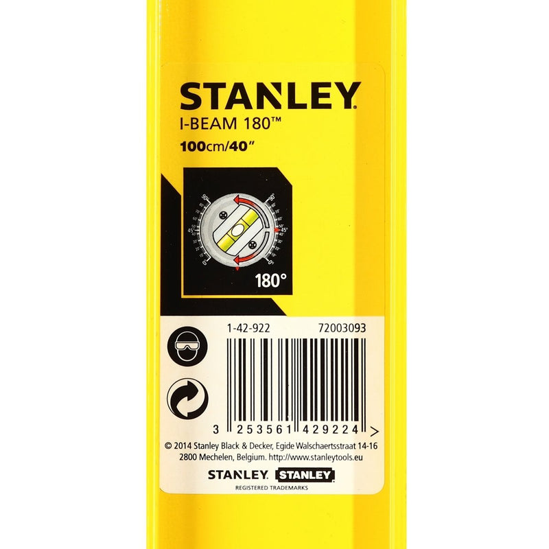 Thước thủy I-Beam 180° Stanley chiều dài từ 400mm - 1000mm