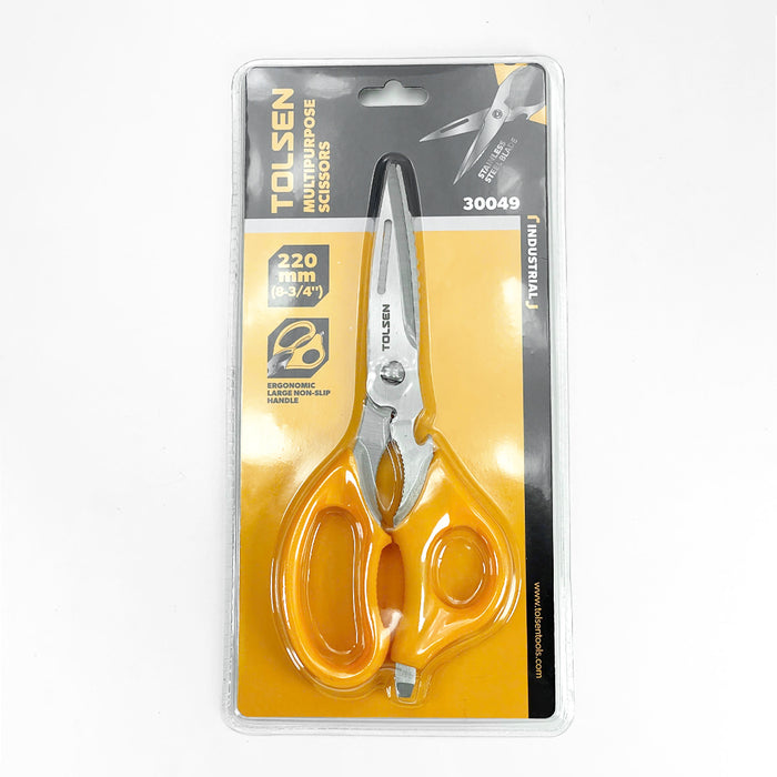 Kéo cắt đa năng công nghiệp, lưỡi thép không gỉ, tay cầm lớn chống trượt 220mm/8.75 inch TOLSEN 30049