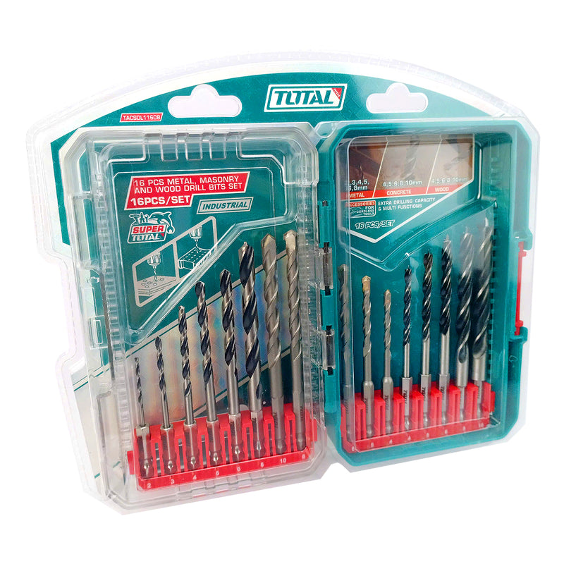 Hộp 16 mũi khoan đa năng đuôi lục giác Total TACSDL11608