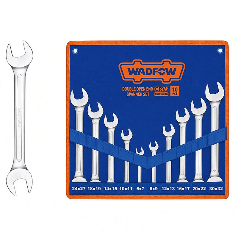 Bộ cờ lê 2 đầu miệng, 10 chi tiết Wadfow WDS2M10 kích thước từ 6mm - 32mm