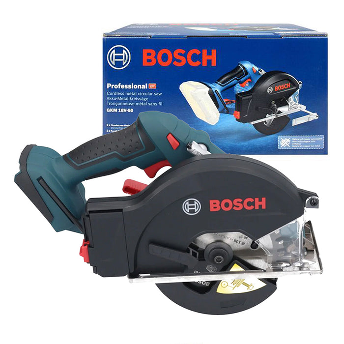 Máy cưa đĩa dùng Pin 18V Bosch GKM 18V-50, đường kính lưỡi 136mm, mã số 06016B8080 (chỉ có thân máy, không kèm pin và sạc)