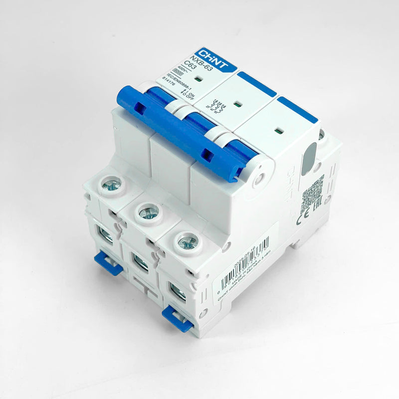 Cầu dao tự động loại nhỏ MCB Chint NXB-63 series, tải danh định từ 6A -63A, dòng cắt 6kA. Tiêu chuẩn quốc tế 