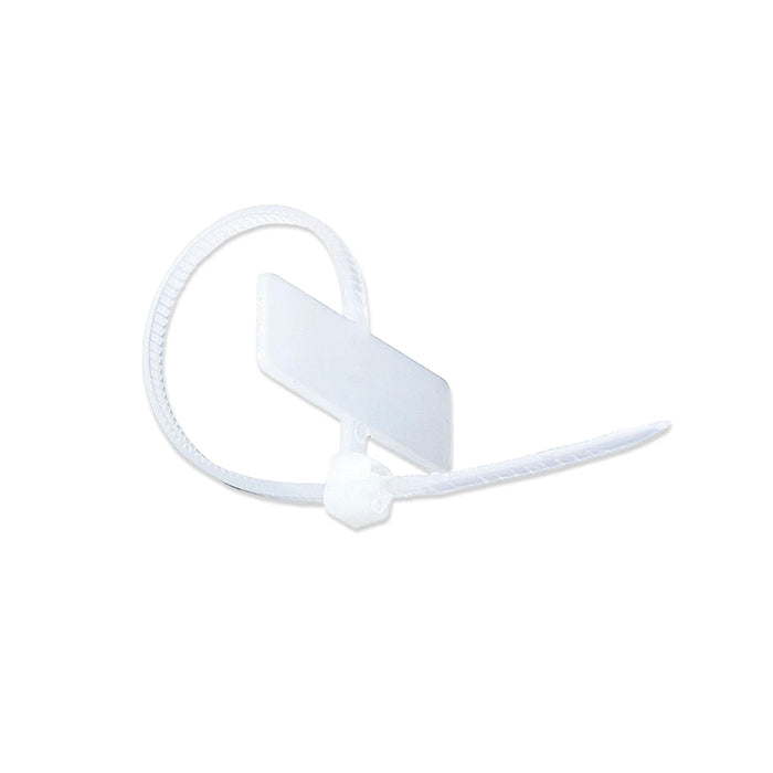 Dây rút KST có thẻ ghi chú khổ ngang, cổ rút nằm ngoài, dài 100mm, bản rộng 2.5mm, mã số KI-100M