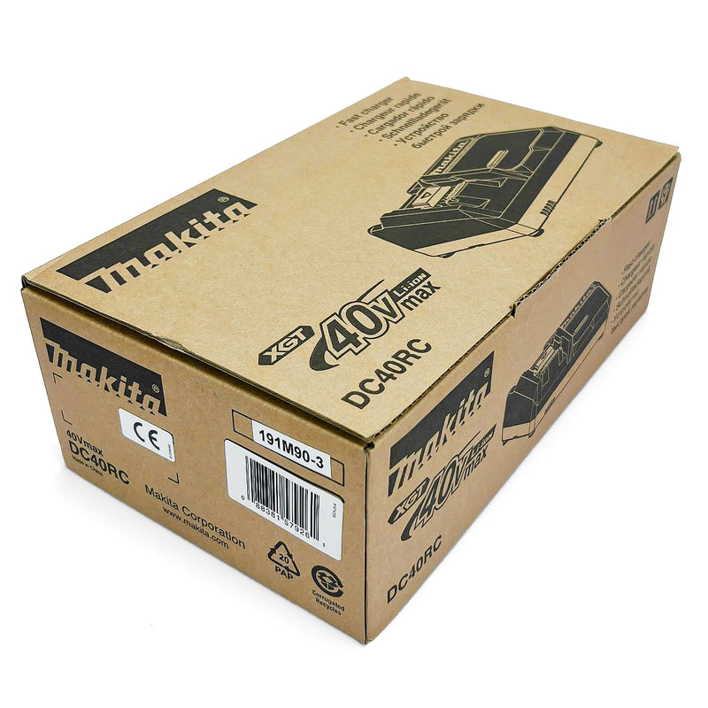 Đế sạc tiêu chuẩn Makita DC40RC dùng cho Pin 40VMax XGT mã số 191M90-3 (hộp đựng bằng giấy)
