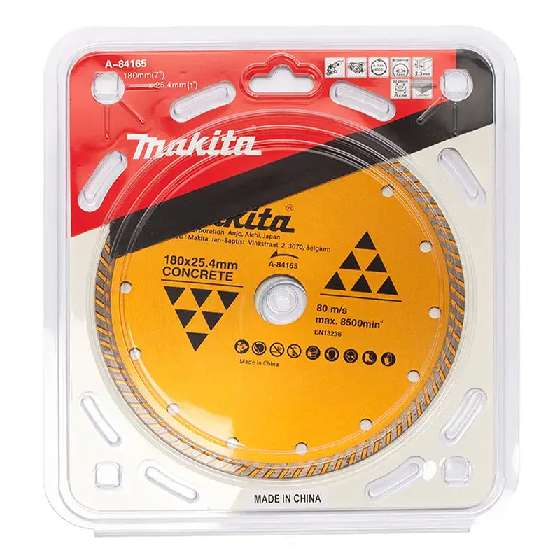 Lưỡi cắt kim cương 180mm Makita A-84165 dùng cho bê tông, lỗ cốt 25.4mm, cắt khô (Cấp 3 sao)