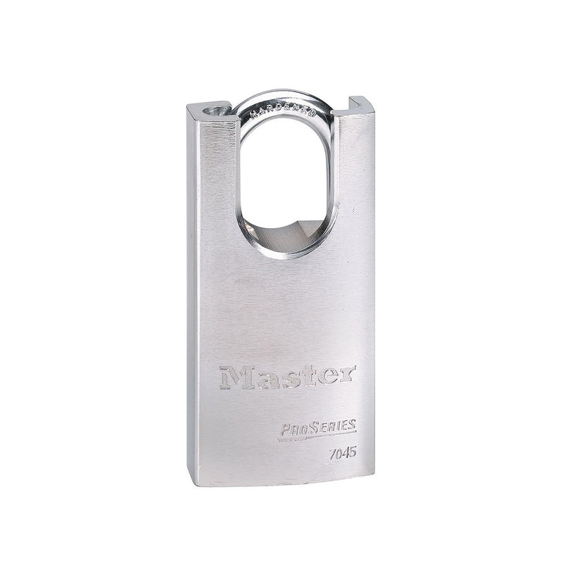 Ổ khóa treo Master Lock 7045WO cao cấp, thân khóa bằng thép nguyên khối mạ chrome 44m
