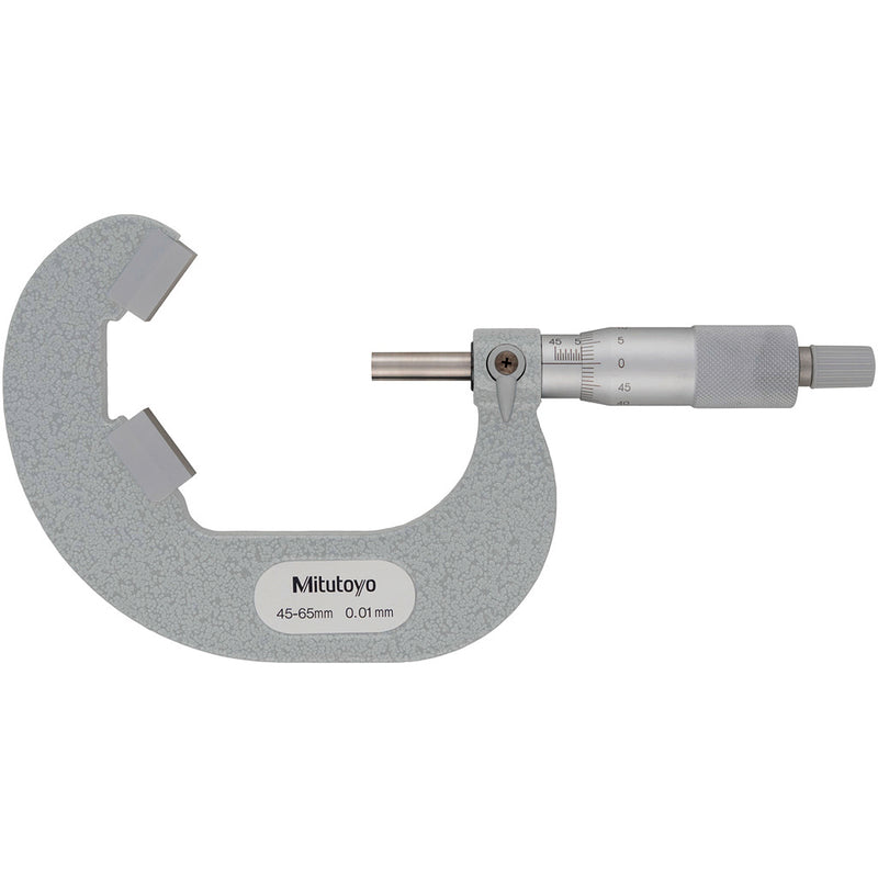 Panme Mitutoyo Series 114 - V Anvil Micrometers, đầu đo chữ V | Đo đường kính ngoài lưỡi cắt 5 cạnh (5 Flute cutting)
