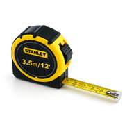 Thước cuộn thép Stanley 30-611L RubberGrip vỏ ABS bọc cao su chống trượt màu vàng đen lưỡi thép phủ lacquer kèm móc lớn