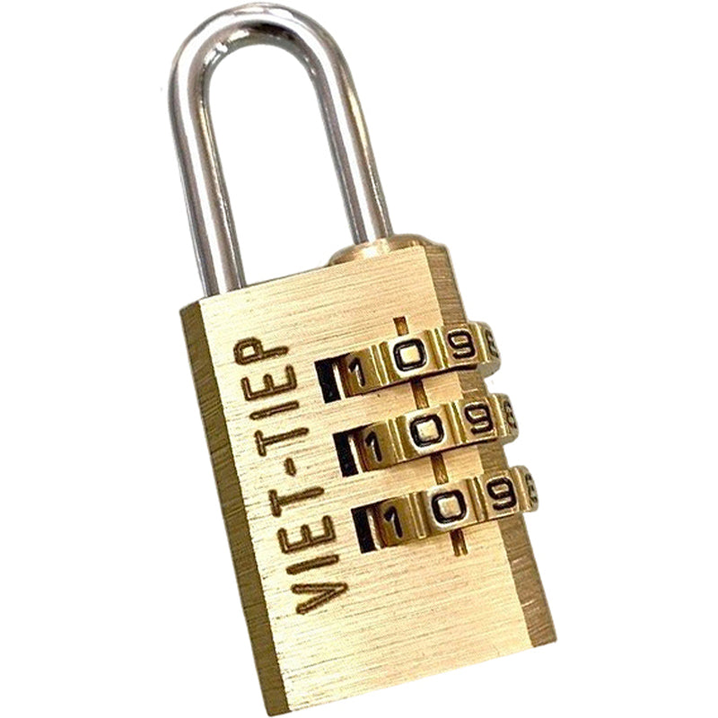 Ổ khóa số Việt Tiệp, thân khóa rộng từ 22.5mm - 26mm, thân khóa bằng hợp kim đồng, 3 cọc số