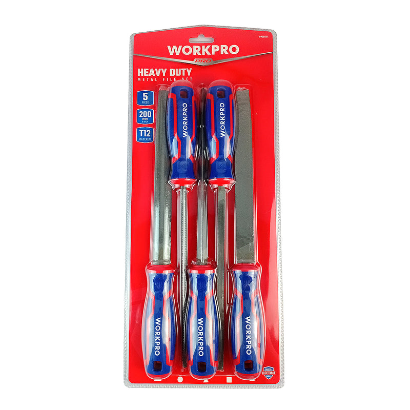 Bộ 5 cây dũa kim loại 200mm (8 inches) Workpro WP201701