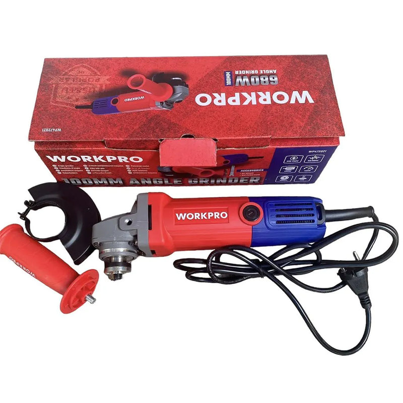 Máy mài góc Workpro WP472032 đường kính lưỡi 100mm, công suất 680W, công tắc đuôi