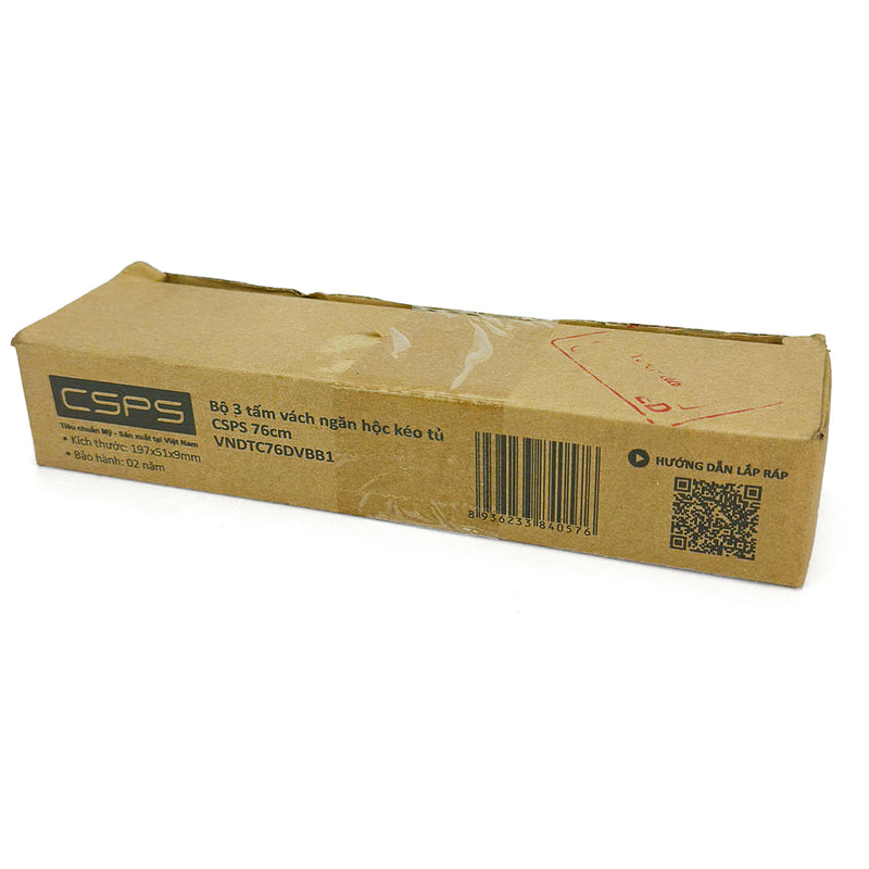 Phụ kiện bộ 3 tấm vách ngăn hộc kéo tủ CSPS VNDTC76DVBB1 chiều dài 76cm