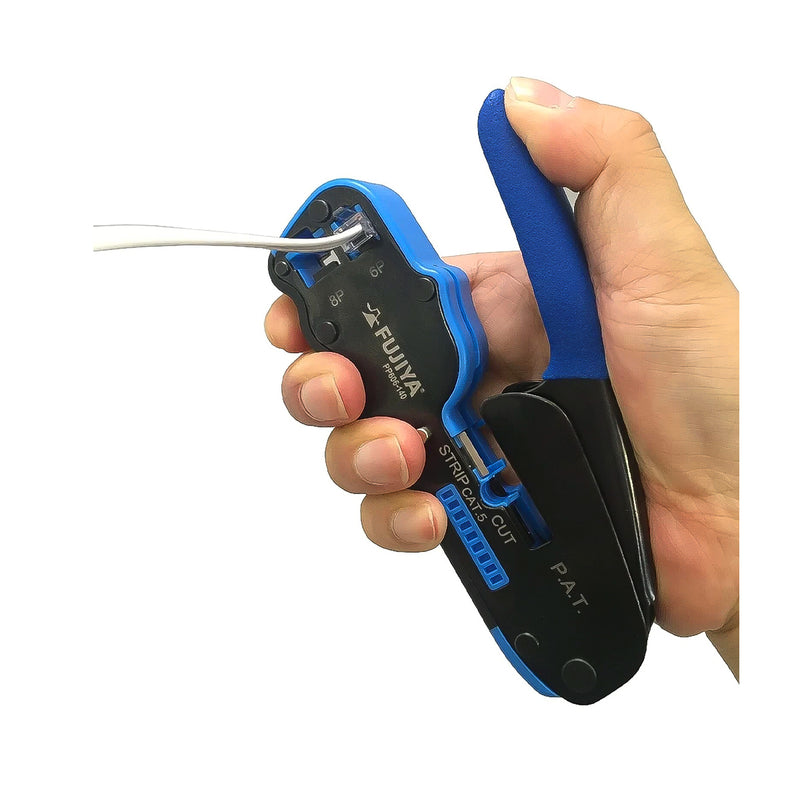 Kìm bấm mạng đa năng Fujiya PP606-140 kích thước 140mm,bấm cosse RJ45/RJ11, cắt và tuốt dây