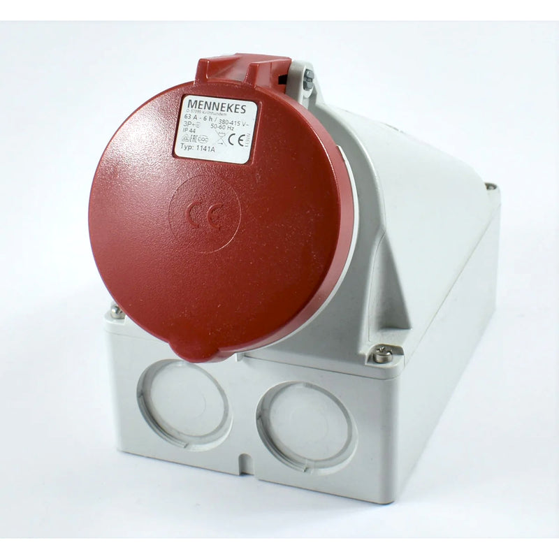Ổ cắm công nghiệp MENNEKES gắn tường 63A (IP44) – Công nghệ X-CONTACT ghép nối nhanh (3P, 4P, 5P) | Wall mounted receptacle