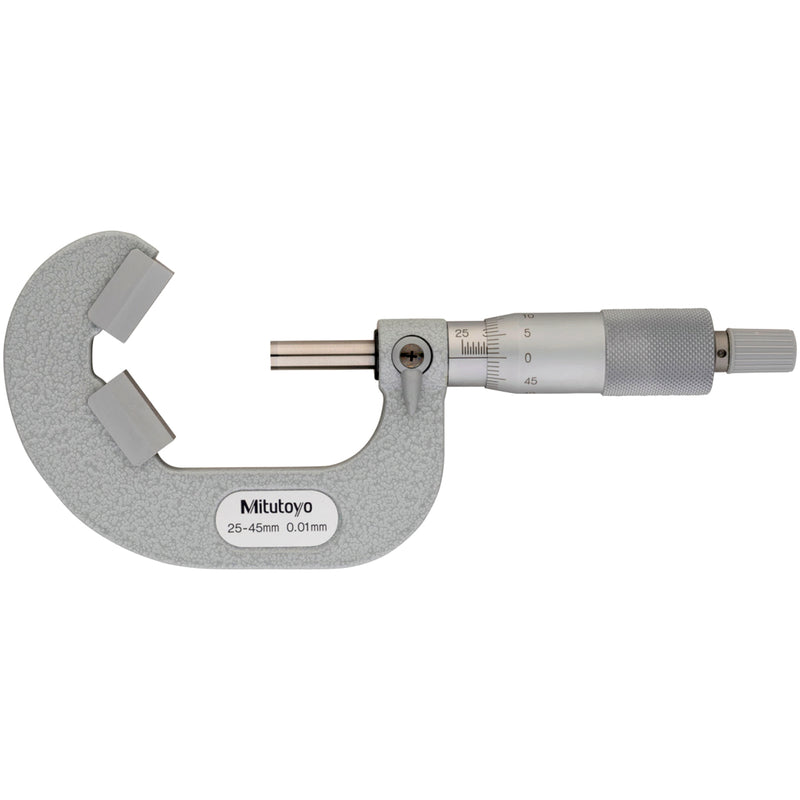 Panme Mitutoyo Series 114 - V Anvil Micrometers, đầu đo chữ V | Đo đường kính ngoài lưỡi cắt 5 cạnh (5 Flute cutting)