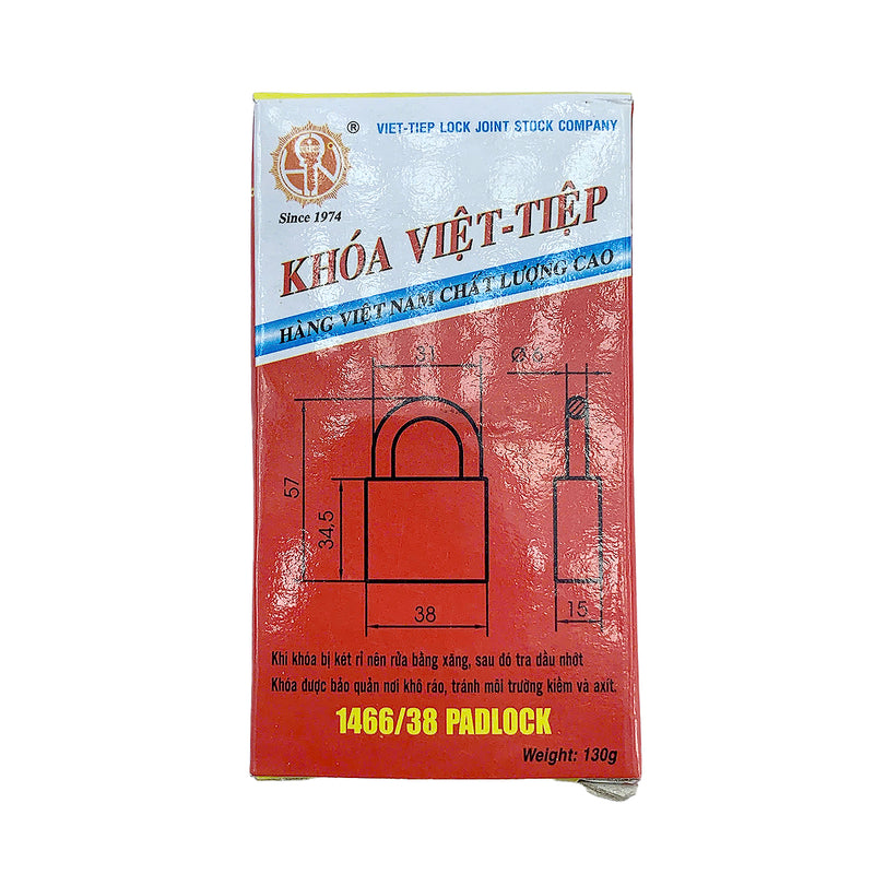 Ổ khóa treo bằng gang Việt Tiệp 1466 (có 3 chìa Khóa dẹp)