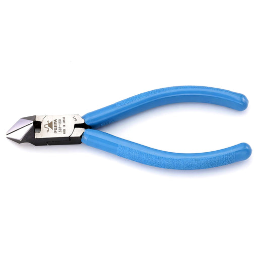 Kìm cắt nhựa nghiêng 25 độ Fujiya 50P-150 150mm lưỡi cong, thép hợp kim cao cấp, cán nhựa cam chống trượt.