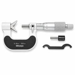Mã 114-121　Dãy đo 5 - 25 mm　Sai số ±4 µm　Groove　Nhọn 108°　Cho lưỡi 5 cạnh (5-Flute)