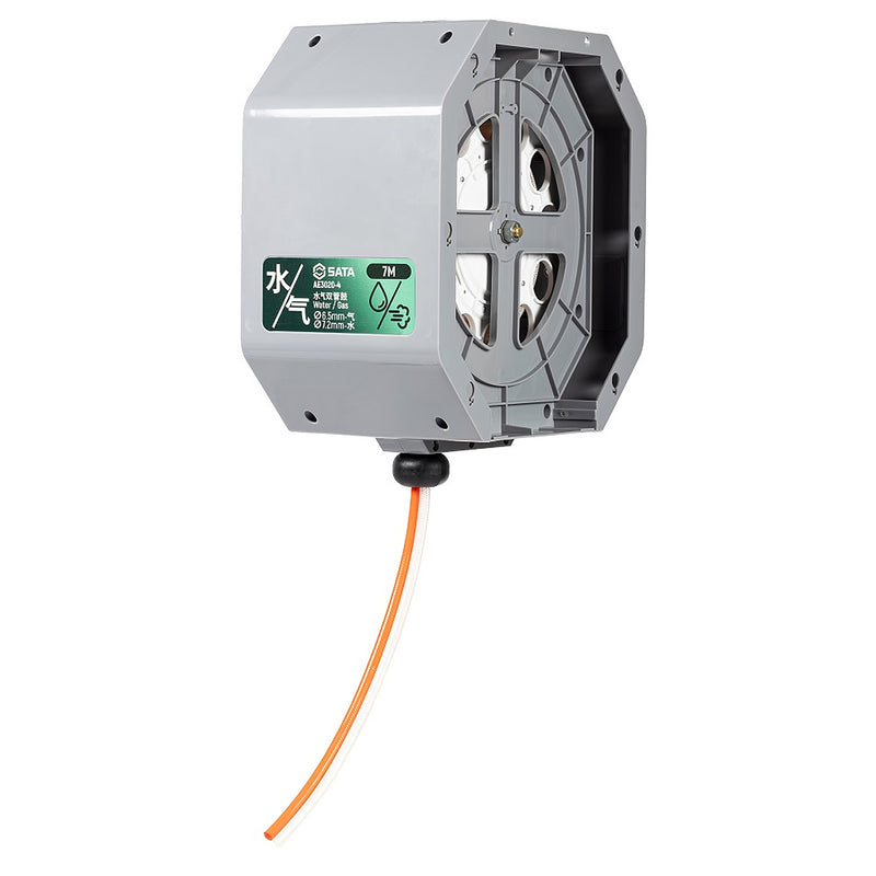 Cuộn dây kết hợp nước và hơi tự rút SATA AE3020-4 7m, 2 ống, lắp tường/trần
