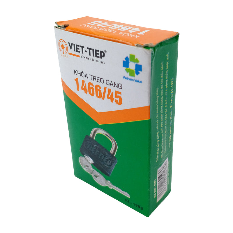 Ổ khóa treo bằng gang Việt Tiệp 1466 (có 3 chìa Khóa dẹp)