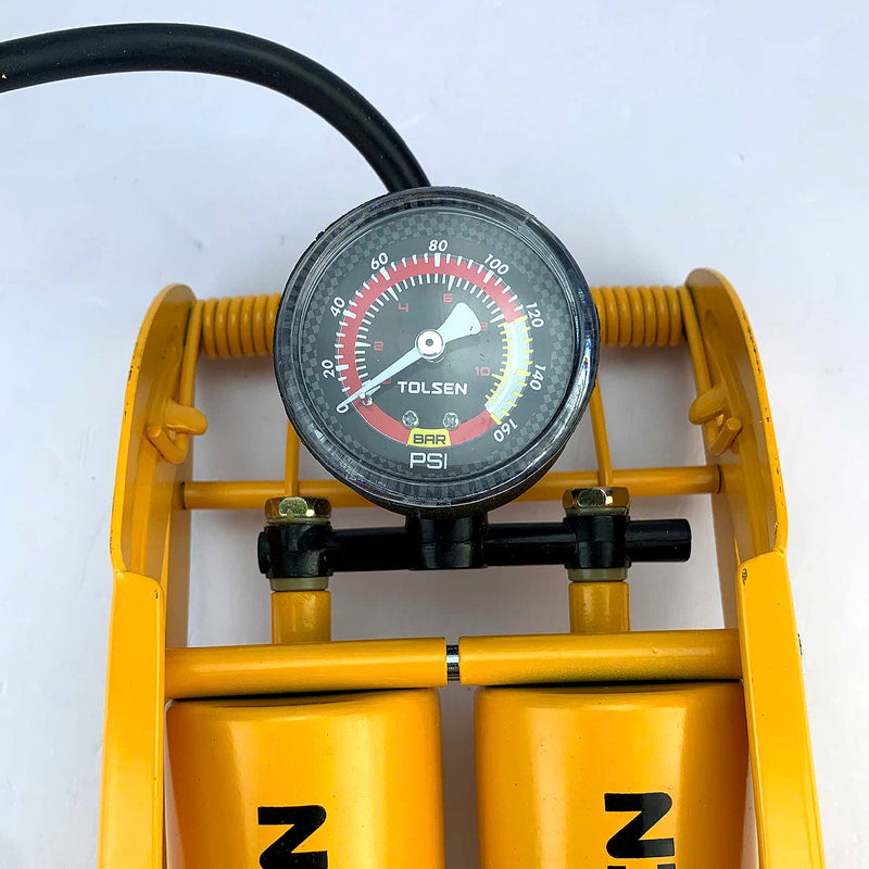 Bơm hơi kiểu đạp chân 2 ống Piston TOLSEN 65510