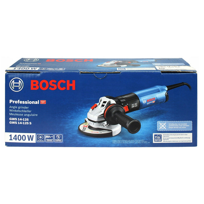 Máy mài góc Bosch GWS 14-125 S, đường kính lưỡi 125mm, công suất 1400W, công tắc trượt, mã số 06017D0100