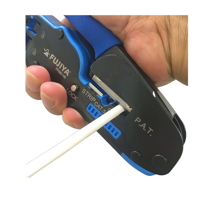 Kìm bấm mạng đa năng Fujiya PP606-140 kích thước 140mm,bấm cosse RJ45/RJ11, cắt và tuốt dây