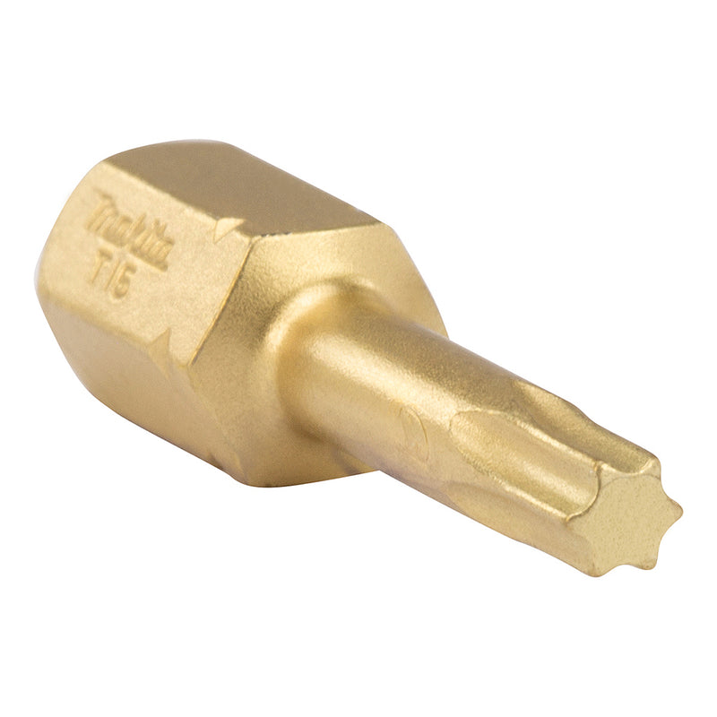 Vĩ 2 mũi vít sao Torsion Gold Impact Makita kích thước từ T15 - T30, chiều dài 25mm, đuôi lục giác 6.35mm (1/4 inch)