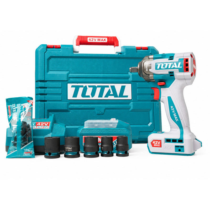 Máy siết bu lông Total TIWLI42461 dùng Pin 42V, cốt 1/2 inch
