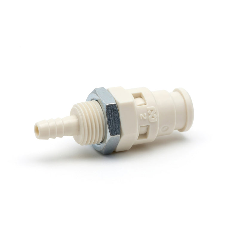 Đầu nối nhanh lắp xuyên bảng Cube Cupla PHB-Type (Plug) chất liệu nhựa Polyoxymethylene, kiêu đuôi gai nối ống mềm