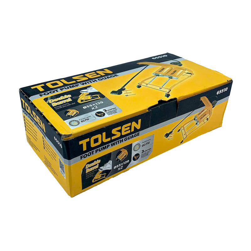 Bơm hơi kiểu đạp chân 2 ống Piston TOLSEN 65510