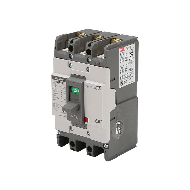 Cầu dao tự động MCCB 3P LS, tải danh định từ 5A ~ 1600A, dòng cắt từ 14kA - 75kA