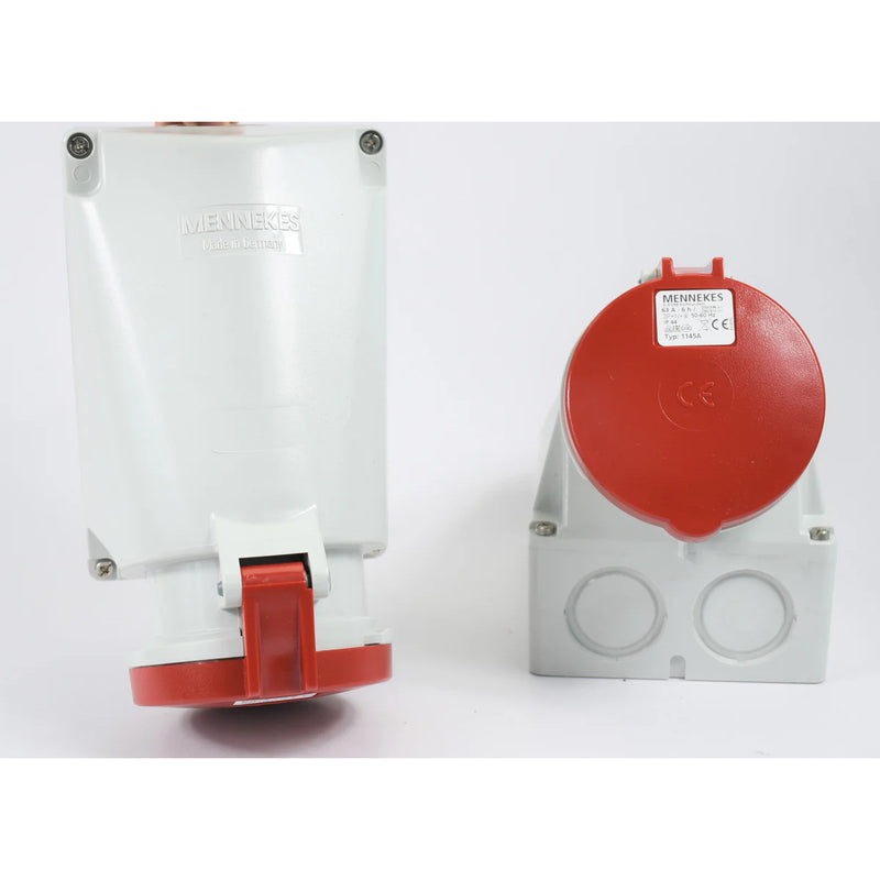 Ổ cắm công nghiệp MENNEKES gắn tường 63A (IP44) – Công nghệ X-CONTACT ghép nối nhanh (3P, 4P, 5P) | Wall mounted receptacle