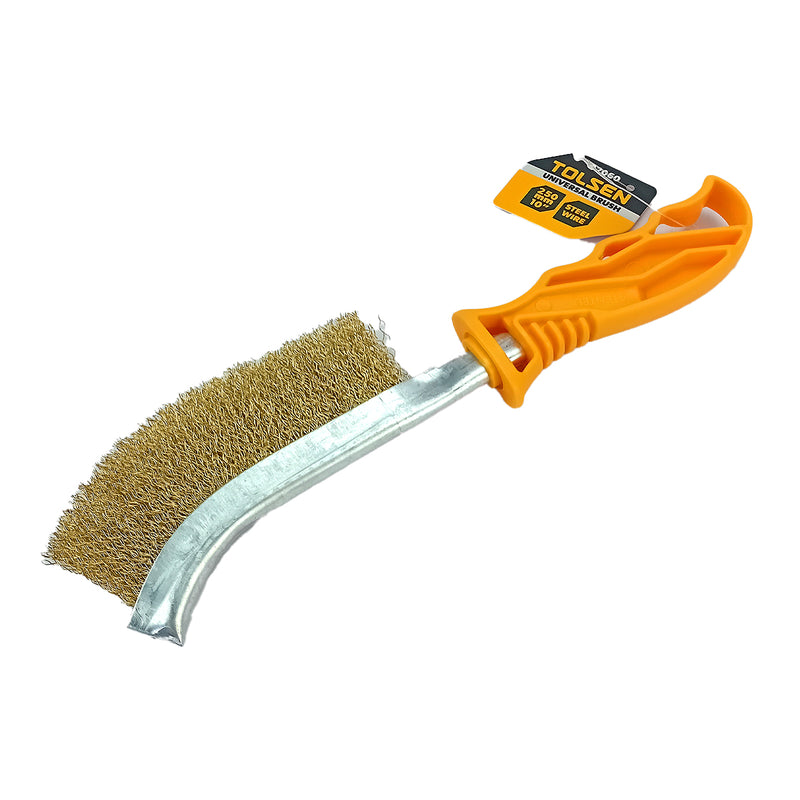 Bàn chải sắt 250mm/10 inch, sợi thép, tay cầm nhựa TOLSEN 32060