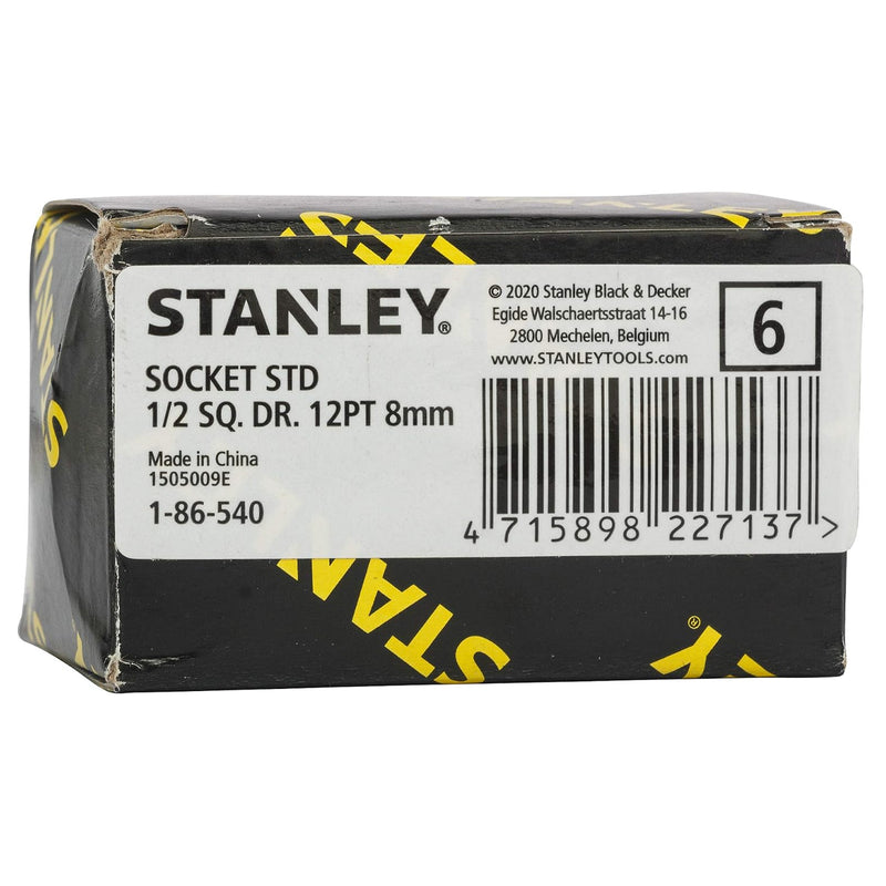Đầu tuýp 12 cạnh, cốt 1/2 inch Stanley kích thước từ 8mm - 34mm