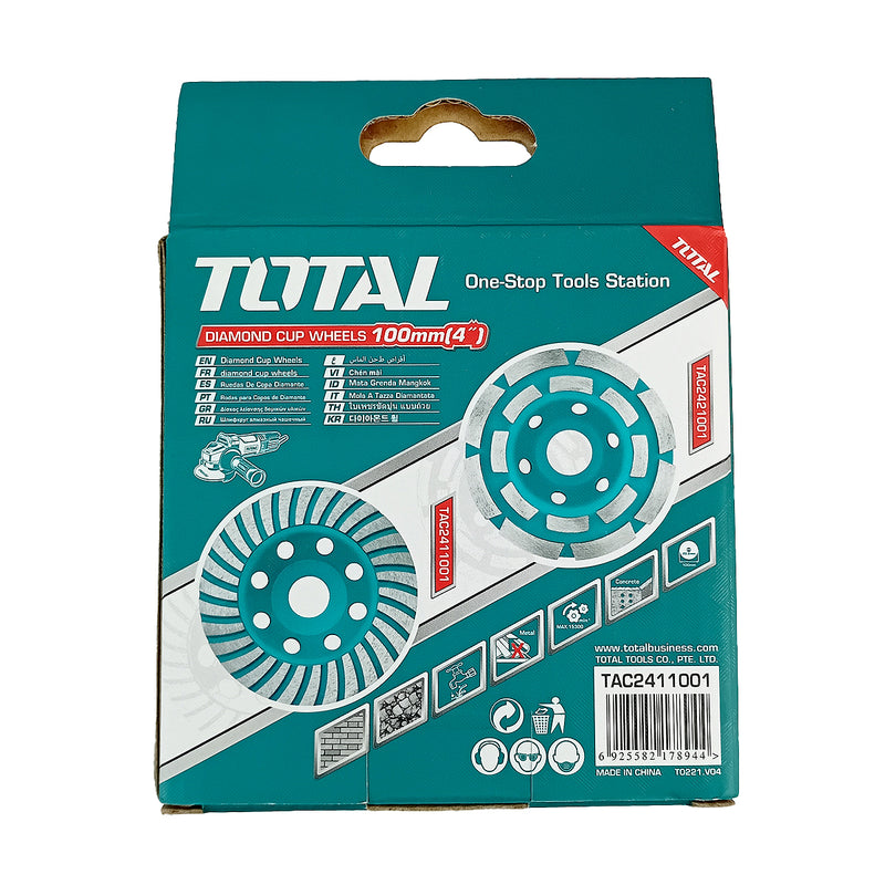 Chén mài đá/bê tông 100-150mm lỗ cốt 22.22mm TOTAL