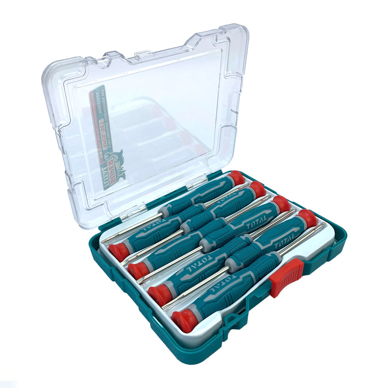Bộ tua vít mini 8 chi tiết Total THT250826 (tua vít dẹp, tua vít bake và tua vít lục giác)