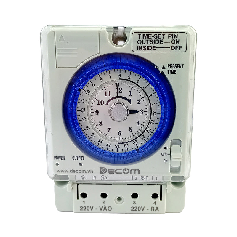 Timer hẹn giờ cơ Decom TB35 có Pin dự phòng, công suất 500W