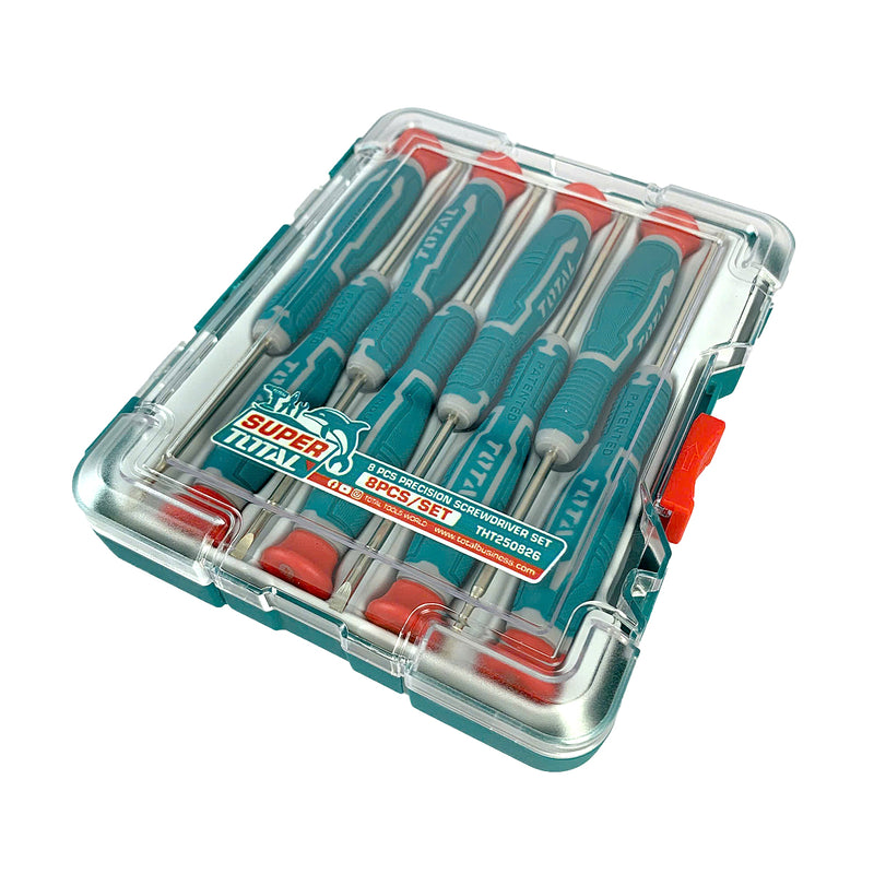 Bộ tua vít mini 8 chi tiết Total THT250826 (tua vít dẹp, tua vít bake và tua vít lục giác)