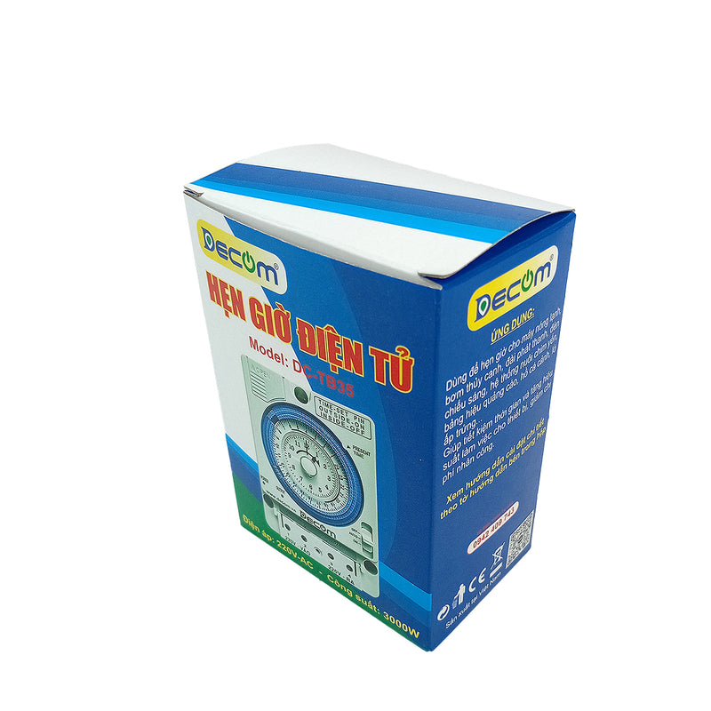 Timer hẹn giờ cơ Decom TB35 có Pin dự phòng, công suất 500W