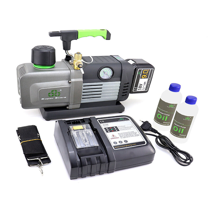 Bơm hút chân không Super Stars ST-4BMC 4.5CFM, động cơ 2 cấp, tốc độ hút 127Lít/phút, dùng Pin Lithium 18V