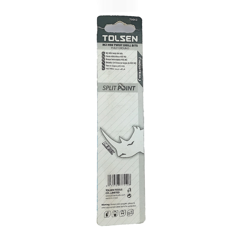 Mũi khoan Inox HSS/M2 đuôi trơn công nghiệp.  Size 1mm ~ 13mm TOLSEN, tiêu chuẩn DIN338 (Split point 135°)