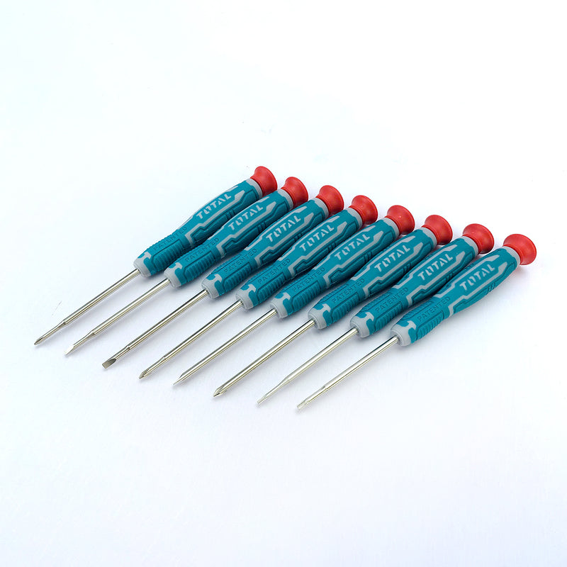Bộ tua vít mini 8 chi tiết Total THT250826 (tua vít dẹp, tua vít bake và tua vít lục giác)