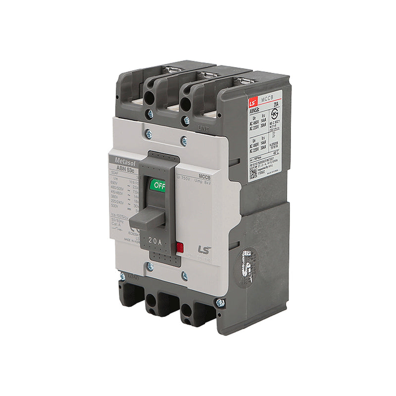 Cầu dao tự động MCCB 3P LS, tải danh định từ 5A ~ 1600A, dòng cắt từ 14kA - 75kA