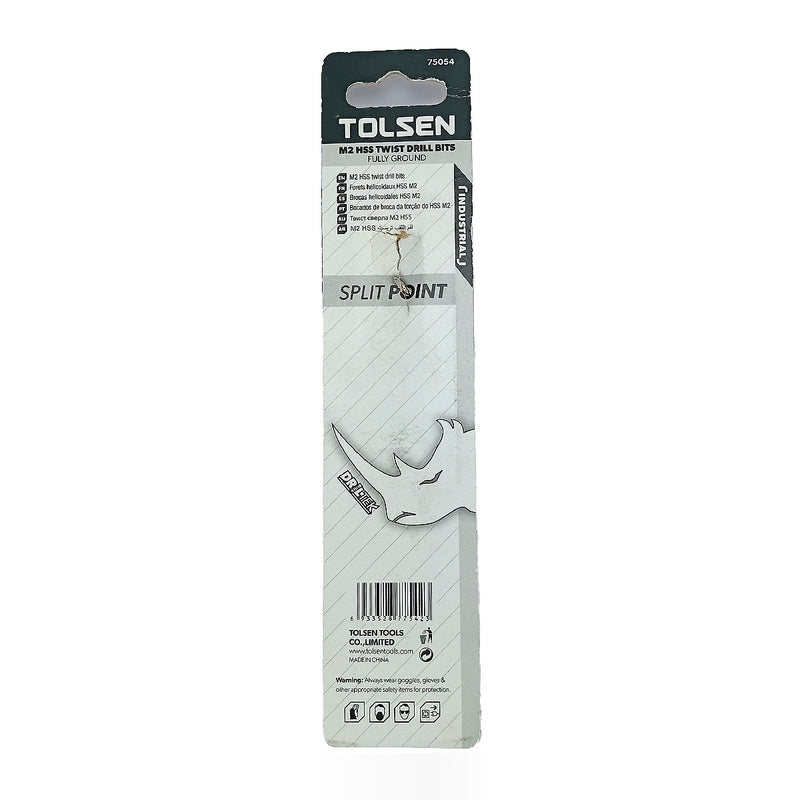 Mũi khoan Inox HSS/M2 đuôi trơn công nghiệp.  Size 1mm ~ 13mm TOLSEN, tiêu chuẩn DIN338 (Split point 135°)